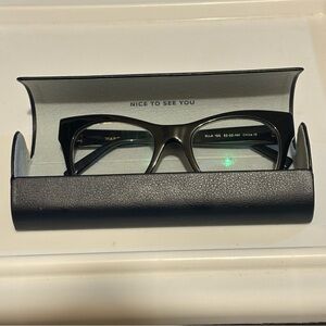 Warby Parker ELLA 100 Black Eyeglasses Frames 52-20-140mm w/ Case
